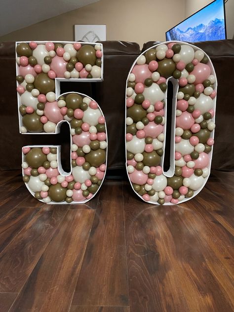 Numbers With Balloons, Decorating With Balloons, Birthday Party Ideas For Women, Party Ideas For Women, Balloons Number, 50th Birthday Party Ideas, 50 & Fabulous, 50th Anniversary Party, Turning 50