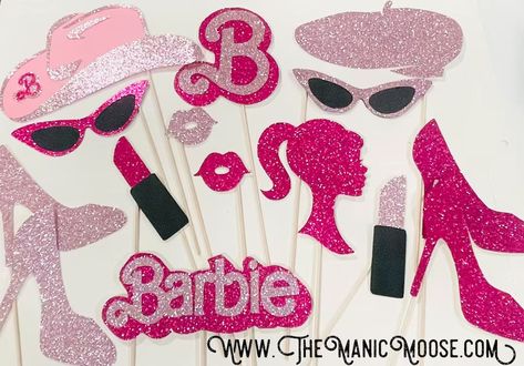 Pink Doll Photo Booth Props Pink Glitter Set of 15 - Etsy | Etsy (US) Barbie Props, Graduation Party Photo Booth, Barbie Theme Party, Barbie Birthday Party, Pink Birthday Party, Barbie Theme, Fourth Birthday, Pink Doll, Glitter Gifts