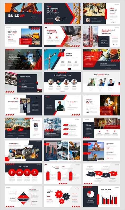 Construction and Building PowerPoint Template. 36 Unique Slides Construction Portfolio Design, Construction Presentation Design, Presentation Graphic Design, Construction Presentation, Construction Powerpoint, Company Profile Design Templates, Ebook Template Design, Presentation Slides Design, Powerpoint Presentation Slides