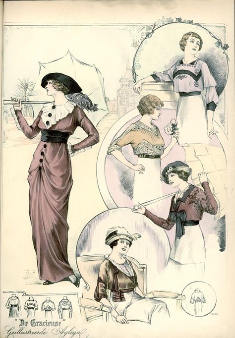 De Gracieuse, 1913 1914 Fashion, Edwardian Fashion Plates, 10s Fashion, Fashion 1910, 1910s Fashion, Fashion Illustration Vintage, 20th Century Fashion, Antique Fashion, Edwardian Fashion