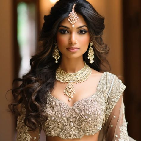 83 Insanely Luxurious Wedding Hairstyles for 2024 Bollywood Updo Hairstyles, Open Hairstyle Indian Bride, Indian Event Hairstyles, Indian Wedding Day Hairstyle, Hairstyle For Lengha Indian Fashion, Ladies Sangeet Hairstyles, Mendhi Hairstyles For Bride, Indian Wedding Bride Hairstyle, Sangeet Bridal Hairstyles