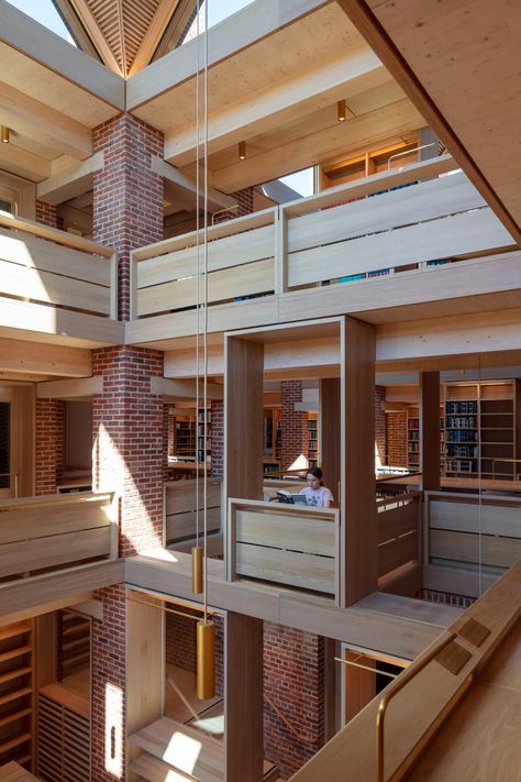 Cambridge Library, British Architecture, Roof Lantern, College Library, University Of Cambridge, Timber Structure, Social Housing, Study Rooms, Library Design