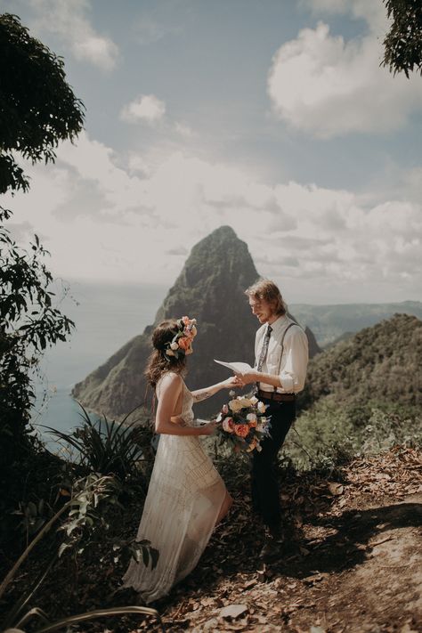 St Lucia Caribbean, Destination Wedding Caribbean, Island Elopement, Hawaii Elopement, Wedding Day Details, Beach Elopement, Mountain Elopement, Elopement Locations, Ceremony Ideas