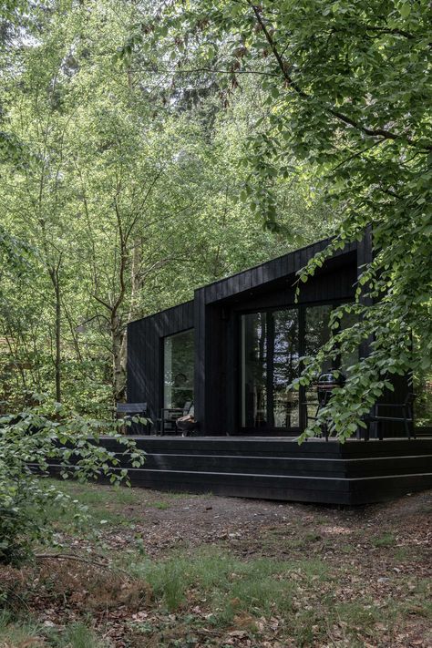 Prefabricated Homes & Modern Cabins | Scandinavian Design | UK & USA | Koto Design Scandinavian Tiny House Exterior, Koto Cabin, Black House In The Woods, Wood Cabin Interior, Modern Scandinavian Cabin, Cabins In The Woods Interior, Koto Design, Danish Cabin, Scandinavian Cottage Interior