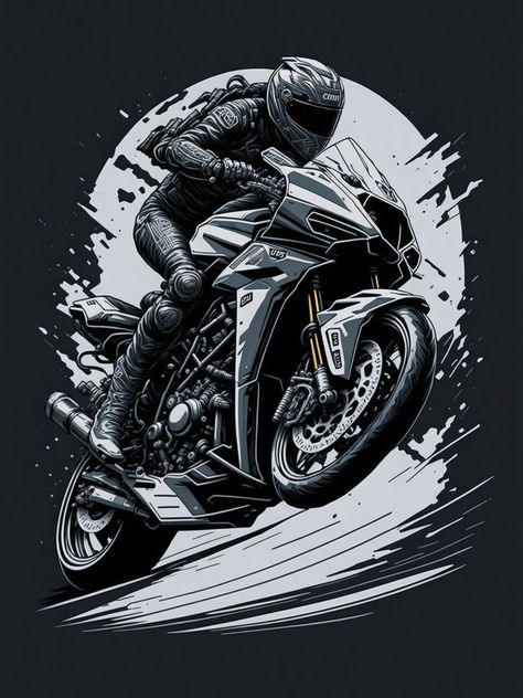 racing of moto gp biker from back leaning sideway of curve , street, vector 3d , t shirt design , sketch style Motorcycle Logo Design Graphics, Motorcycle Logo Design Ideas, Shirt Design Sketch, Moto Logo Design, Rider Drawing, Biker Logo Design, Motorcycles Logo Design, Anime Motorcycle, Biker Logo