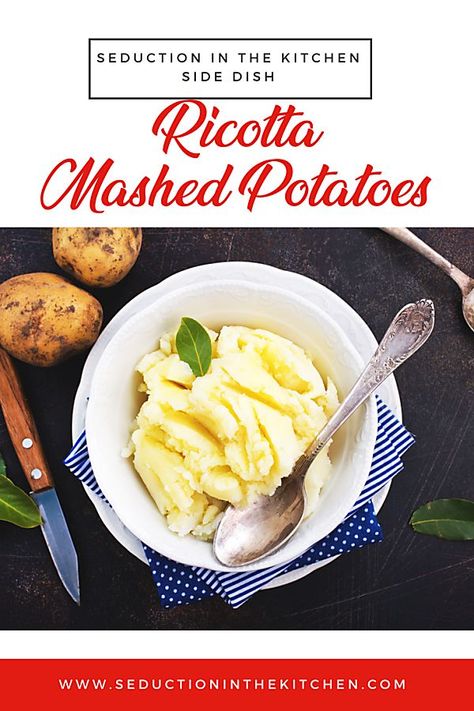 Are you looking for a new way to make mashed potatoes? These Ricotta Mashed Potatoes has the touch of ricotta and bit of garlic. This is such a simple recipe to make! The ricotta in the potatoes just brings a new flavor to mashed potatoes. Trust me these garlic ricotta mashed potatoes will be your favorite new side dish to whip up. | SeductionInTheKitchen.com #ricotta #mashedpotatoes #sidedish #potatoes Cheesy Garlic Mashed Potatoes Recipe, Mashed Potatoes Garlic, Best Mashed Potatoes Recipe, Cheesy Garlic Mashed Potatoes, The Best Mashed Potatoes, Make Mashed Potatoes, Creamy Mashed Potatoes Recipe, Garlic Mashed Potatoes Recipe, Best Mashed Potatoes