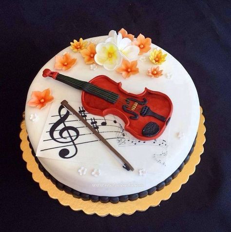 Violin Cake, Bolo Musical, Deco Cupcake, Music Themed Cakes, Piano Cakes, Music Cakes, Music Cake, Gifts For Music Lovers, Note Music