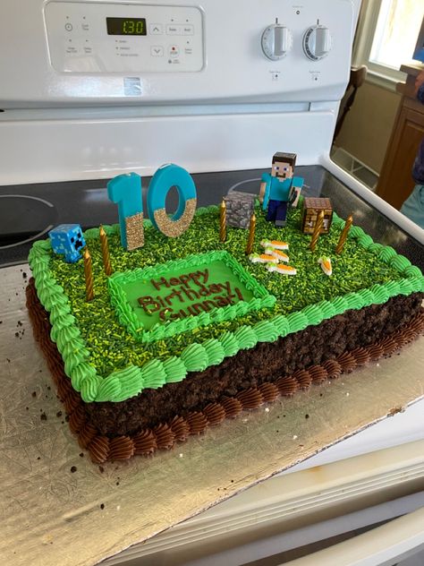 Minecraft Dungeons Birthday Cake, Minecraft Diy Cake, Homemade Minecraft Cake, Minecraft Sheet Cake Ideas, Minecraft Cake Ideas Easy, Minecraft Birthday Cakes, Minecraft Birthday Cake For Boys, Minecraft Sheet Cake, Simple Minecraft Cake