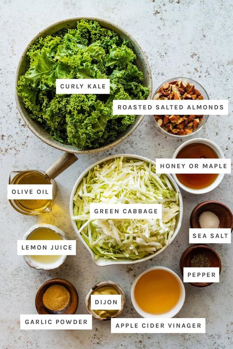 Kale Crunch Salad (Chick-Fil-A Copycat) - Eating Bird Food Chick Fil A Kale Salad Recipe, Kale Crunch Salad, Simple Side Salad, Kale Salad Dressing, Curly Kale, Maple Vinaigrette, Crunch Salad, Eating Bird Food, Kale Salad Recipes