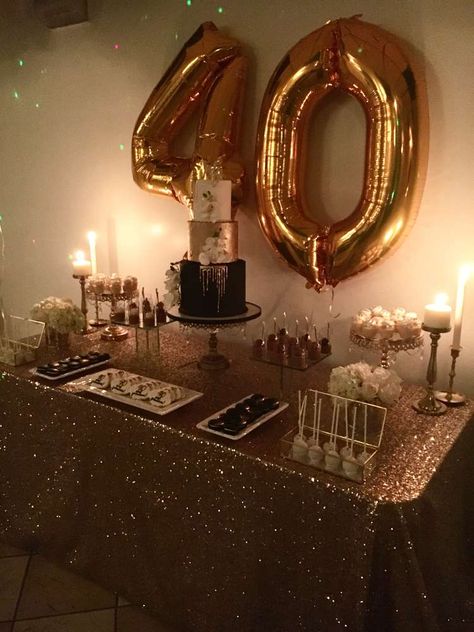 Woman Birthday Table Decor, 48 Birthday Party Ideas Women, Women Birthday Backdrop Ideas, 40th Dessert Table Ideas, Cake Table Ideas Birthday Women, 51st Birthday Ideas Women Party, 40th Glam Birthday Party, 40th Birthday Ideas For Women Table Decor, 40ty Birthday Party Ideas