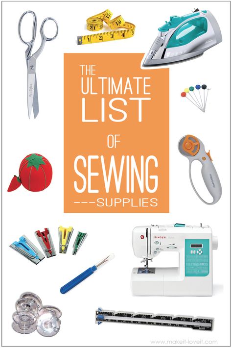 The Ultimate List of FAVORITE Sewing Supplies | via Make It and Love It Sewing Supplies Organization, Beginners Sewing, Sewing Equipment, Sewing Supplies Storage, Teaching Lessons, Sewing Lessons, Sewing Projects For Beginners, Diy Couture, Diy Sewing Projects