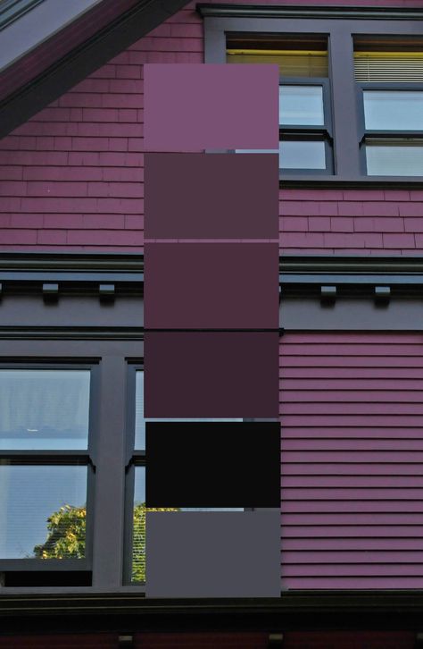 Purple Painted Lady, Purple House, Two Bedroom Apartment, Deep Magenta, Chinese Chippendale, Exterior House Color, Bungalow Exterior, Exterior Paint Colors For House, House Color