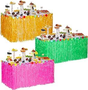 Hawaii Decor, Fringe Table, Luau Party Supplies, Grass Skirt, Beach Party Decorations, Table Skirt, Luau Party, Elastic, Skirt