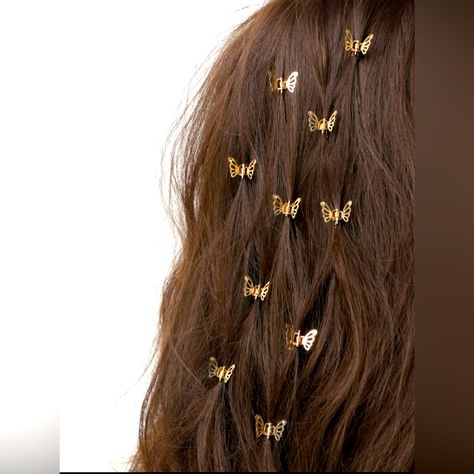 Cute Gold Hair Accessory 10 Pcs Great To Complete A Hair Style Alloy Clips Butterfly Accessories Hair, Mini Butterfly Clips Hairstyles, Hair Butterflies, Formal Hair Accessories, Mini Butterfly, Hair Clasp, Pearl Hair Combs, Gold Hair Clips, Gold Hair Accessories