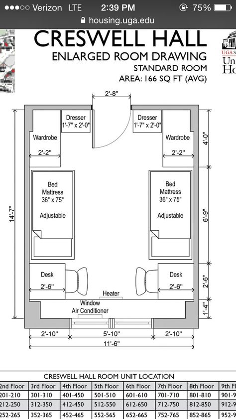 Creswell layout College Dorm Layout, Bloxburg University, Sims 4 College, Sorority Collage, Dorm Planning, Room Arrangement Ideas, Campus Dorm, Dorm Layout, Dorm Room Layouts