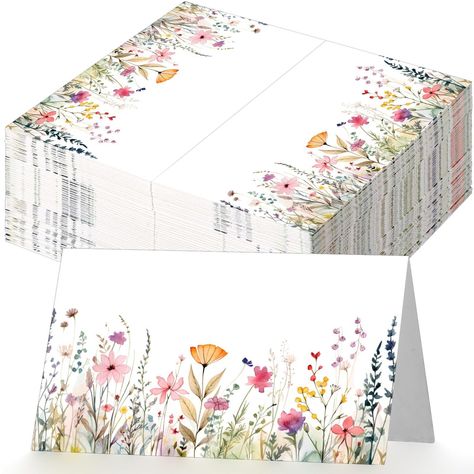 100 Pcs Floral Place Cards 3.5" x 2" Wildflower Tented Cards Name Cards Blank Table Name Sign for Wedding Baby Shower Party Banquet Table Setting Supplies 100 Pcs Floral Place Cards 3.5" x 2" Wildflower Tented Cards Name Cards Blank Table Name Sign for Wedding Baby Shower Party Banquet Table Setting Supplies Product Description Features: Unique element: Add a unique element to your event with our floral designed tent cards, the classic pattern exudes sophistication, making it the ideal choice for elegant events. Ideal for wedding place cards These floral place cards serve perfectly as wedding place cards, providing an easy, elegant and beautiful way to direct guests to their table seating. Specifications: Material: paper Color: pink red Size: about 2 x 3.5 inch when folded and about 4 x 3. Banquet Table Setting, Name Sign For Wedding, Floral Place Cards, Sign For Wedding, Table Name, Banquet Table, Table Names, Banquet Tables, Tent Cards