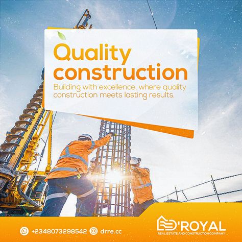 FLYER DESIGN for a construction company Construction Company Flyer, Construction Company Social Media Post, Construction Social Media Design, Construction Social Media Posts, Construction Social Media, Construction Flyer, Real Estate Designs, Media Flyer Design, Social Media Flyer Design