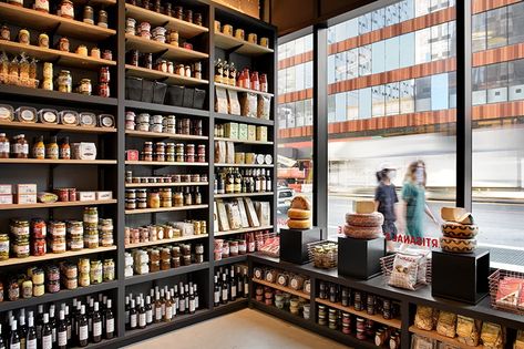 Carnicerias Ideas, Rockwell Group, Deli Shop, Grocery Store Design, Cheese Bar, Cheese Shop, Butcher Shop, Black And White Tiles, Island City