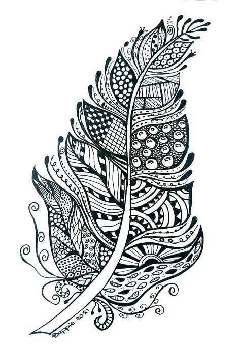 Feather Zentangle, Zentangle Designs, Creative Painting, Zen Art, Zentangle Art, Painting Tips, Polynesian Tattoo, Lettering Alphabet, Diy Art