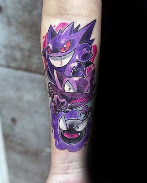 Gengar Evolution, Gengar Tattoo, Pokemon Sleeves, Zen Tattoo, Evolution Tattoo, Pikachu Tattoo, Gamer Tattoos, Pirate Tattoo, Gengar Pokemon