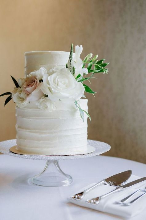 Green Leaves Decoration, Textured Buttercream Cake, Wedding Cake Minimalist, Ancaster Mill, Outdoor Chapel, Textured Buttercream, 2 Tier Wedding Cakes, Textured Wedding Cakes, Leaves Decoration