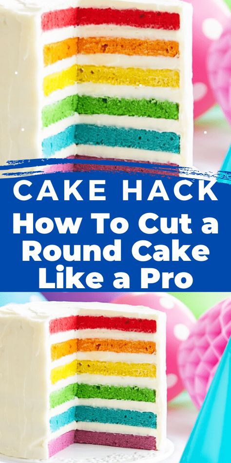 Are you ready to learn how to cut a round cake? Find out how to cut a cake into slices, pieces, and more - without it crumbling! How To Slice A Cake, How To Cut A Cake, Cake For A Crowd, 7 Layer Cakes, Hunter Birthday, Cake Sizes And Servings, Easy Layer Cake, Round Birthday Cakes, Strawberry Crunch Cake