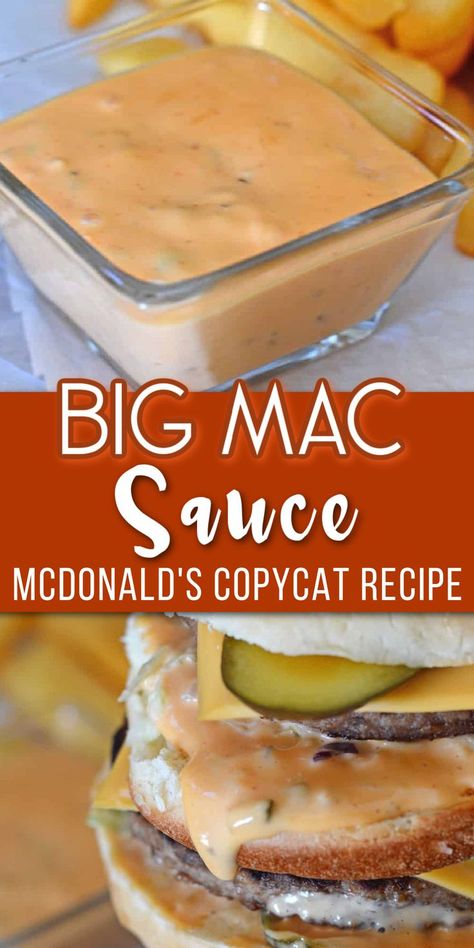 Thick creamy burger sauce with pickles on a bun with Pinterest overlay. Healthy Big Mac Sauce, Keto Big Mac Sauce, Healthy Big Mac, Copycat Big Mac Sauce, Copycat Big Mac, Bic Mac, Keto Big Mac, Big Mac Sauce Recipe, Mac Sauce Recipe