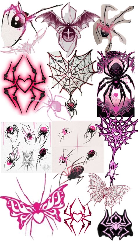 Spider should be pink Spider Butterfly, Pink Spider, Butterfly Tattoo, Tattoos, Pink