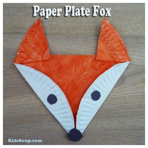 Paper plate fox craft / KidsSoup                              … Fox Craft, Paper Plate Art, Paper Plate Animals, Paper Plate Craft, Paper Plate Crafts For Kids, Fox Crafts, Daycare Crafts, Paper Plate Crafts, Plate Crafts