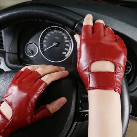 Gloves Aesthetic, Red Leather Gloves, Fashion Gloves, Red Gloves, Tactical Gloves, Gloves Fashion, Black Leather Gloves, Driving Gloves, Car Driving