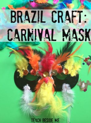 Brazil Craft- Carnival Mask Cultures Around The World Activities, Around The World Theme Crafts, Preschool Around The World Activities, Preschool Around The World Theme, Around The World Crafts For Preschoolers, Around The World Activities For Toddlers, Around The World Theme Preschool, Caribbean Crafts, Brazil Crafts