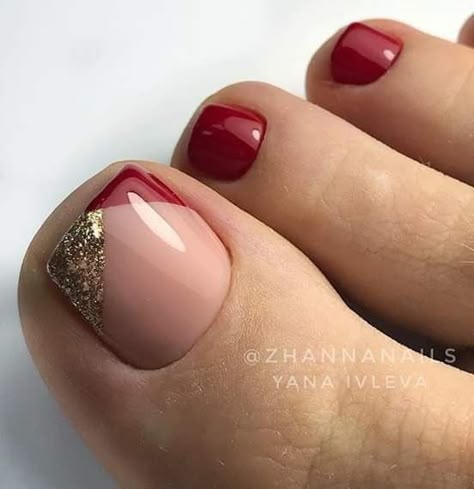 Feet Nail Design, Pedicure Designs Toenails, Gel Toe Nails, Toe Nail Color, Pretty Toe Nails, Summer Toe Nails, Cute Toe Nails, Pedicure Designs, Toe Nail Designs