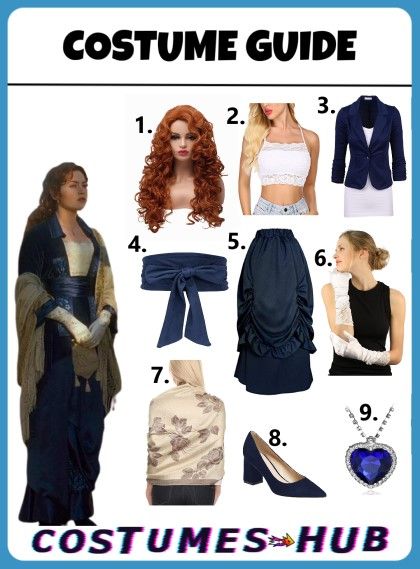 Rose Outfits Titanic, Rose Dawson Inspired Outfit, Rose Titanic Inspired Outfits, Titanic Outfits Rose, Rose And Jack Costume, Rose Dawson Halloween Costume, Rose From Titanic Outfits, Rose Titanic Cosplay, Titanic Dress Costumes