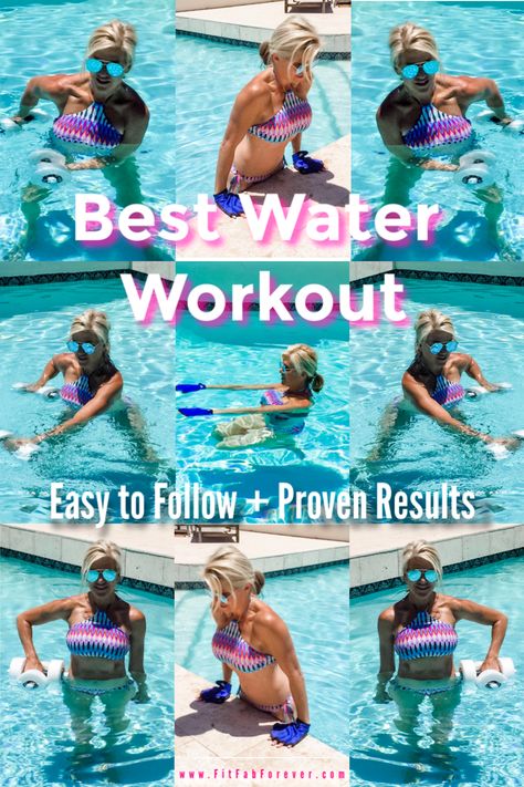 Pool Arm Workout, Pool Excercises Workouts, Water Yoga Poses, Water Aerobics Routine, Swim Drills, Water Aerobic Exercises, Water Aerobics Workout, Pool Workouts, Stronger Arms