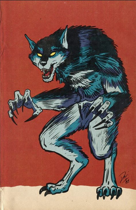 Lycanthropy Art, Lycan Aesthetic, Werewolves Aesthetic, Horror Punk Art, Edgy Werewolf, Werewolf Pack Art, Queer Werewolf, Werewolf Illustration Vintage, Werewolf Pup Art