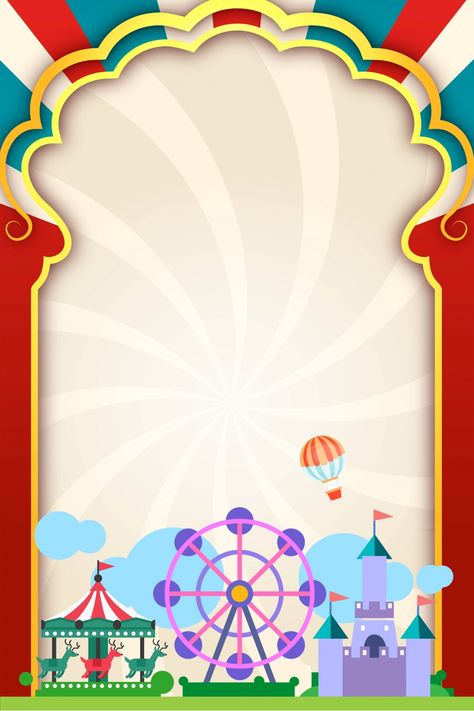 Playful Background, Background Poster Design, Theme Park Poster, Carnival Poster, Theme Park Poster Design, Amusement Park Poster, Carnival Theme Background, Amusement Park Background, Amusement Park Invitation