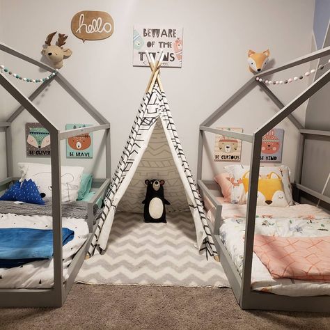 Boy girl twin room Twins Room Ideas, Boy And Girl Shared Room, Boy And Girl Shared Bedroom, Kids Rooms Shared, Twin Room, Kids Bedroom Boys, Separate Room, Kids Shared Bedroom, Boy Toddler Bedroom