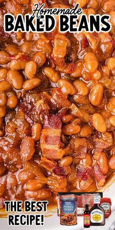 Smoked Baked Beans Recipe, Smoked Baked Beans, Homemade Baked Beans Recipe, Beans Recipe Crockpot, Canned Baked Beans, On The Smoker, Best Baked Beans, Easy Baked Beans, Baked Beans With Bacon