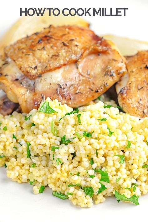 How To Cook Millet, Millet Recipes, Lemon Garlic Chicken, Easy Comfort Food, Best Side Dishes, Grain Foods, Millet, Side Dishes Easy, Main Dish Recipes