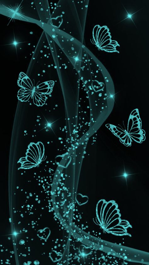 Teal Butterfly Aesthetic, Wallpaper Backgrounds Teal, Teal And Black Wallpaper, Free Android Wallpaper, Butterfly Gif, Teal Butterfly, Beautiful Butterfly Photography, Teal Wallpaper, Beautiful Butterflies Art