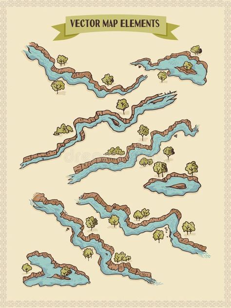 Board Games Illustration, Fantasy Map Drawing Ideas, Dm Tips, Lil Drawings, Map Elements, Fantasy Reference, Map Assets, Fantasy Worldbuilding, Cartography Art