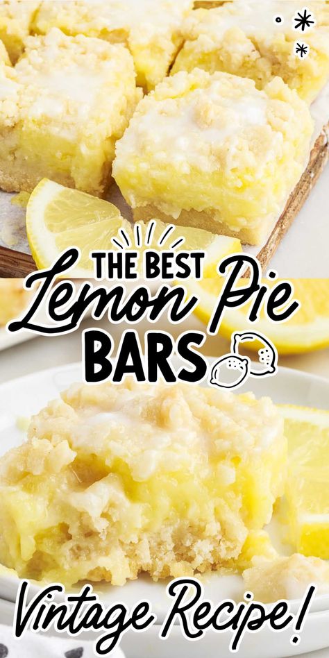 Lemon Crumb Bars, Lemon Pie Bars, Easy Lemon Pie, Cake Crumble, Lemon Squares Recipe, Recipe Using Lemons, Lemon Bars Easy, Crumb Bars, Lemon Pie Filling