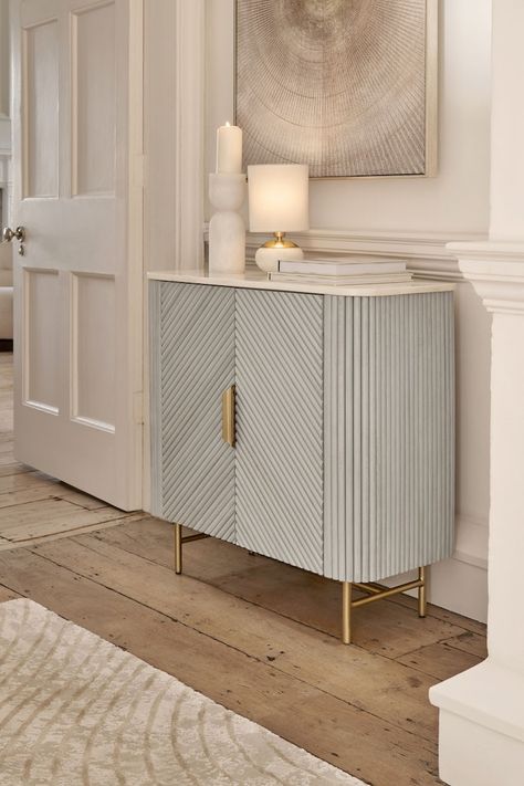 Light Grey Valencia Marble Mango Wood Small Sideboard Narrow Sideboard, Mango Wood Sideboard, Sideboard Decor, Small Sideboard, Front Rooms, Home Entrance Decor, Small Side Table, Drinks Cabinet, Hallway Furniture