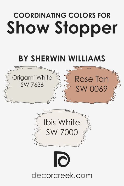 Coordinating Colors of Show Stopper SW 7588 by Sherwin Williams White Ibis, Origami White, Trim Colors, Statement Wall, Red Design, Coordinating Colors, Paint Color, Sherwin Williams, Creative Studio