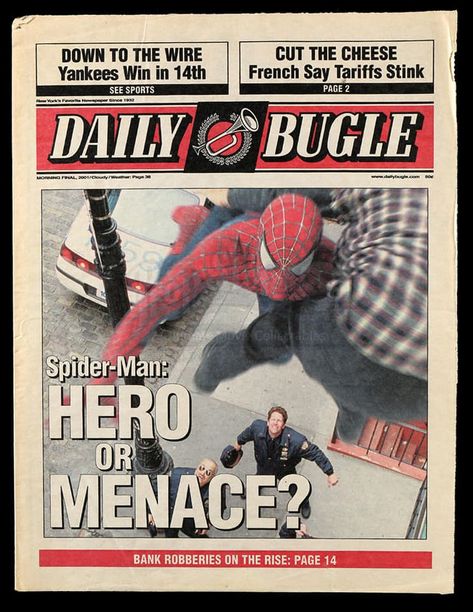 Spiderman Sam Raimi, Peter Parker Aesthetic, Spiderman 2002, Daily Bugle, Parker Aesthetic, Spiderman Poster, Cool Marvel, Spiderman Theme, Spider Man 3