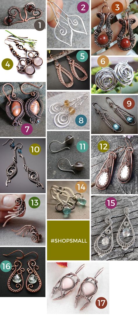 Wire-Wrapping Tutorials: 17 DIY Wire-Wrapped Earrings | Studio 73 Designs Jewelry Tutorials Free, Seed Bead Tutorials, Wire Jewelry Patterns, Diy Jewelry Making Tutorials, Diy Wire Earrings, Wire Wrapped Stone Jewelry, Wire Jewelery, Wire Wrap Jewelry Designs, Wire Wrapping Tutorial