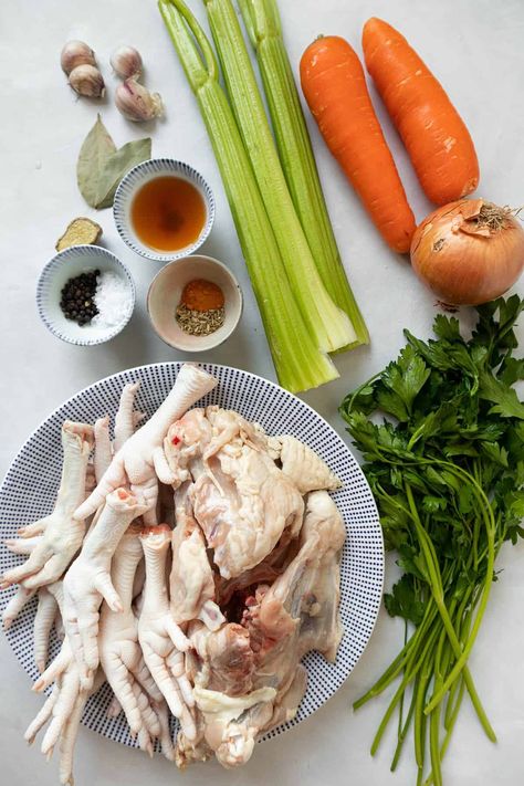 Healing Chicken Bone Broth Recipe (Gut-Healing) Chicken Collagen Soup, Collagen Rich Recipes, Chicken Bone Broth Recipe Crock Pots, Sipping Bone Broth Recipes, Asthma Diet For Adults, Asian Bone Broth, Bone Broth Recipe Chicken, Chicken Bone Broth Benefits, High Protein Bone Broth