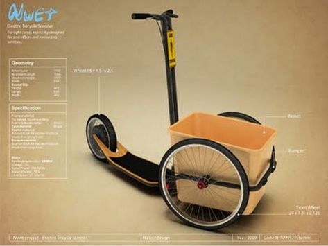 Cargo Scooter, Tricycle Bike, Personal Transporter, Second Choice, Electric Bike Bicycles, Industrial Design Sketch, Cargo Bike, Pedal Cars, Mobility Scooter