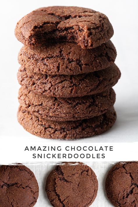 Chocolate Snickerdoodles Recipe: Amazing Snickerdoodle Cookie Recipe with a rich chocolatey base. Your new favorite type of cookies! #ASpicyPerspective #cookies #cookie #christmas #holiday #chocolate #snickerdoodles #snickerdoodle Type Of Cookies, Cookies Snickerdoodle, Easy Snickerdoodle Recipe, Chocolate Snickerdoodles, Snickerdoodle Cookie Recipe, Snickerdoodles Recipe, Snickerdoodle Cookies Easy, Snickerdoodle Cookie, Snickerdoodle Recipe