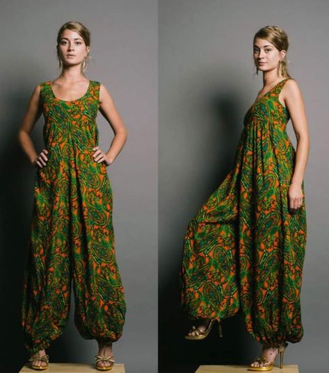 1960s Jumpsuit, Fall Womens Outfits, Jumpsuit Vintage, Womens Outfits, Harem Jumpsuits, Vintage Jumpsuit, Robes Vintage, Lovely Fashion, Boho Romper